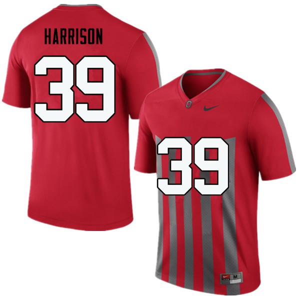 Ohio State Buckeyes #39 Malik Harrison Men Football Jersey Throwback